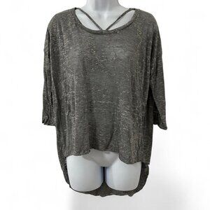 LNA Women’s Strappy T-shirt Top XS Henley Neutral Loungewear Whimsigoth Preppy